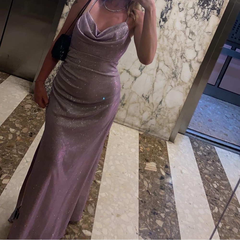 Floor length sparkly dress